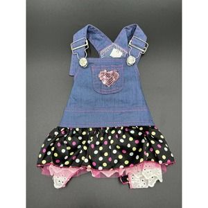 Cute Dog Denim Suspender Overalls Dress Pet Clothes Puppy & Cat Apparel